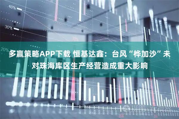 多赢策略APP下载 恒基达鑫：台风“桦加沙”未对珠海库区生产经营造成重大影响